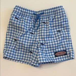 Vineyard Vines Blue Gingham Swim Shorts